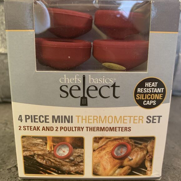 NEW Chefs Basic Select Individual Mini Thermometers 2 Steak 2 Chicken 4 Cooking - Picture 2 of 7